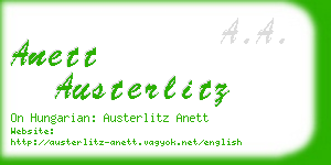 anett austerlitz business card